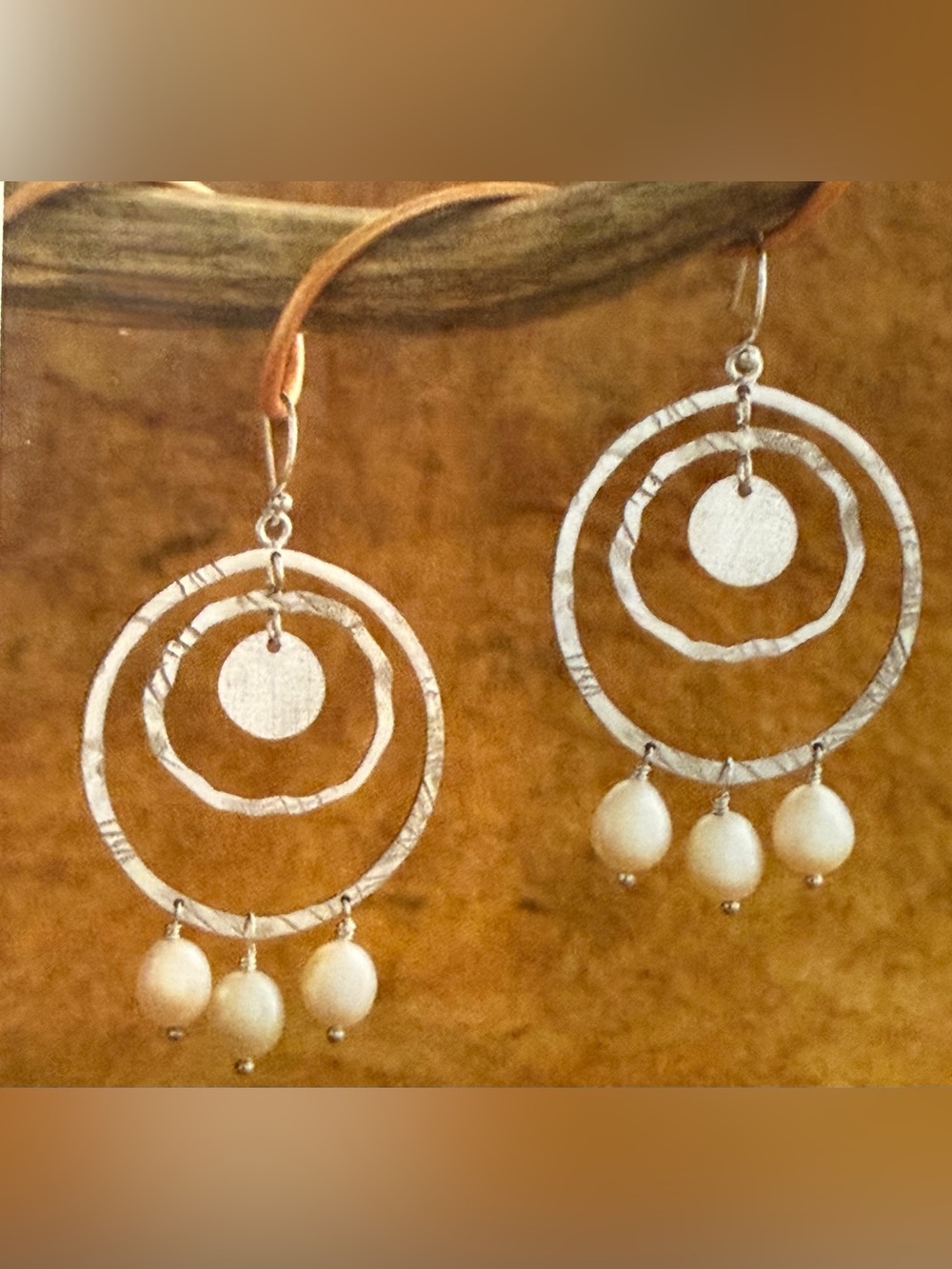Silpada Rare HTF Sterling PEARLS OF WISDOM Wire Drop Multi-Hoop Earrings wPearls - Picture 12 of 12